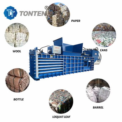 PLC Hydraulic Baler Machine Papier odpadowy Baling Press For Clothing Scraps Paint Bucket Film