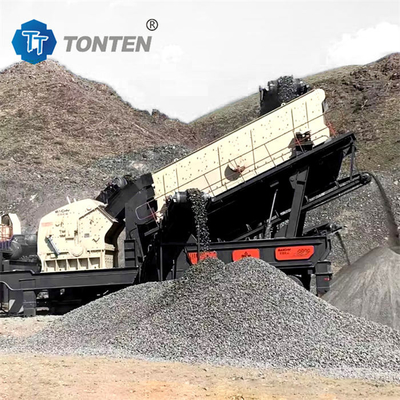 Kamienie górnicze Mobilna przenośna linia kruszenia Diesel Granit Crusher Plant