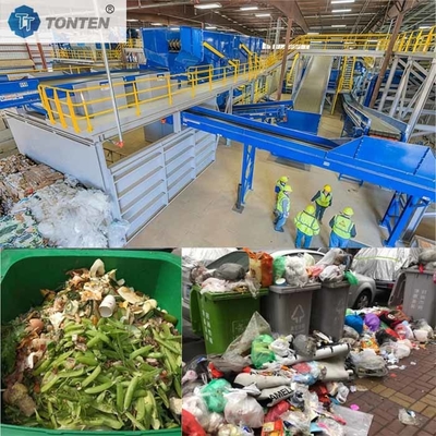 Linia sortowania śmieci gospodarstwa domowego