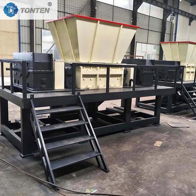 Ciężki podwójny wał Shredder automatyczny drzewa Stalowe szlifowanie Shredder Machine